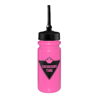 Canadian Tire Extended Tip Hockey Water Bottle, Pink, 20.2-oz Front_Flat