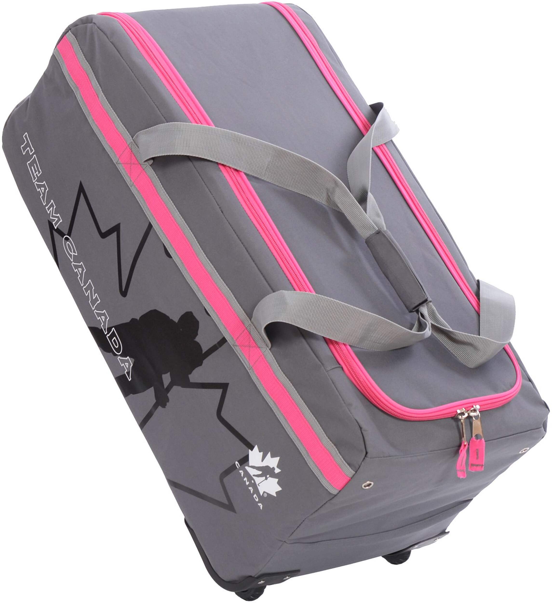 Hockey Canada Hockey Bag, Wheeled, Junior, Grey/Pink, 32in Canadian Tire