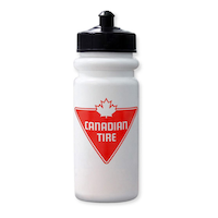 Canadian Tire Hockey/Sports Water Bottle, White, 20.2-oz Front_Flat