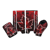 Road Warrior Canada Street Hockey Goalie Leg Pads/Glove/Blocker Set, Tyke/Child, Ambidextrous, 15-in Front_Flat