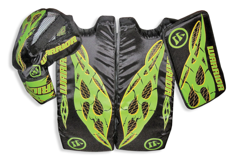 Road Warrior Street Hockey Goalie Pad and Glove Set, Green/Black, Youth