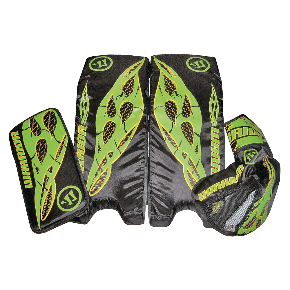 Road Warrior Street Hockey Goalie Pad/Glove Set, Green/Black, Youth, 21