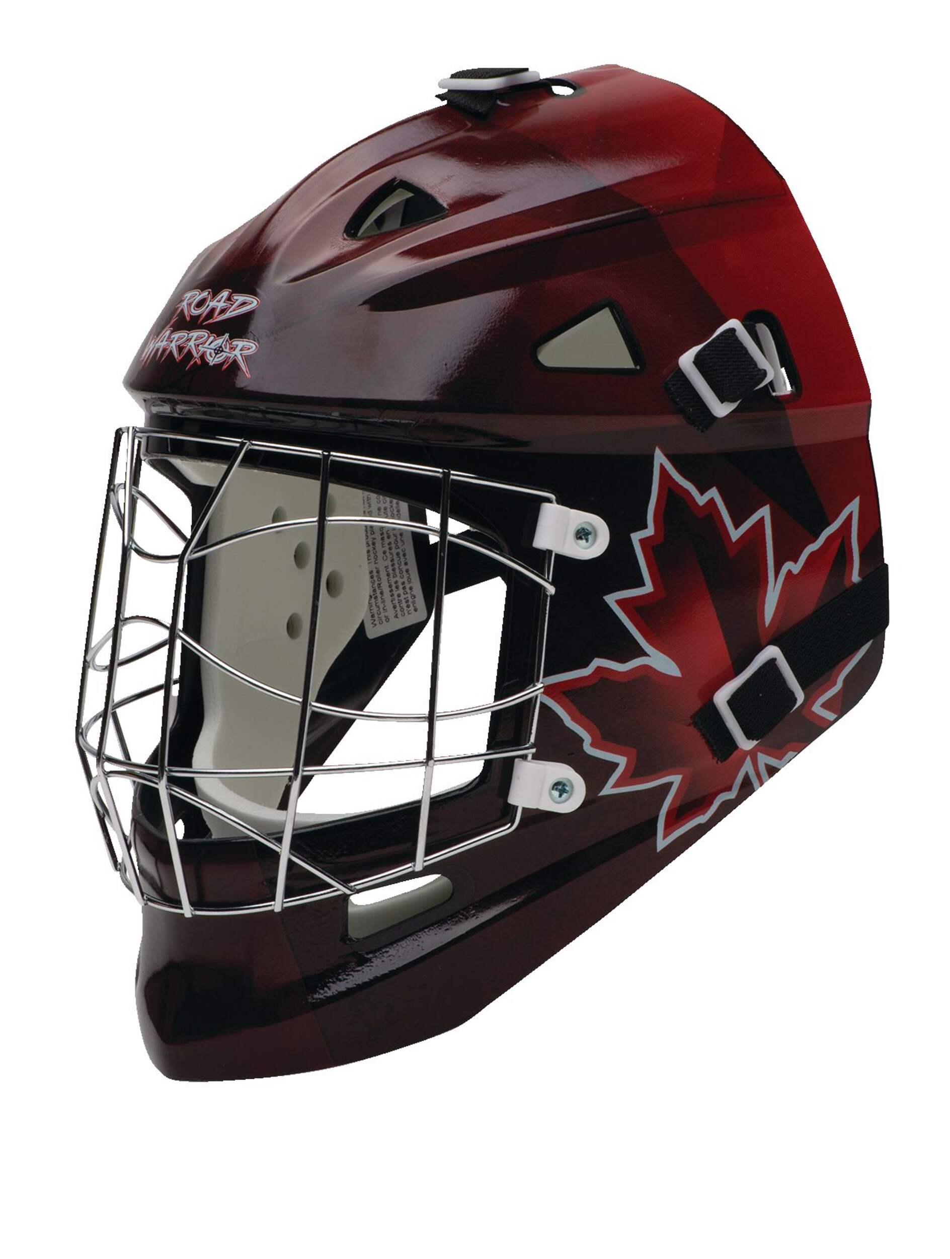 Road Warrior Canada Street Hockey Goalie Helmet Mask with Cage, Youth Front_Angled_Left