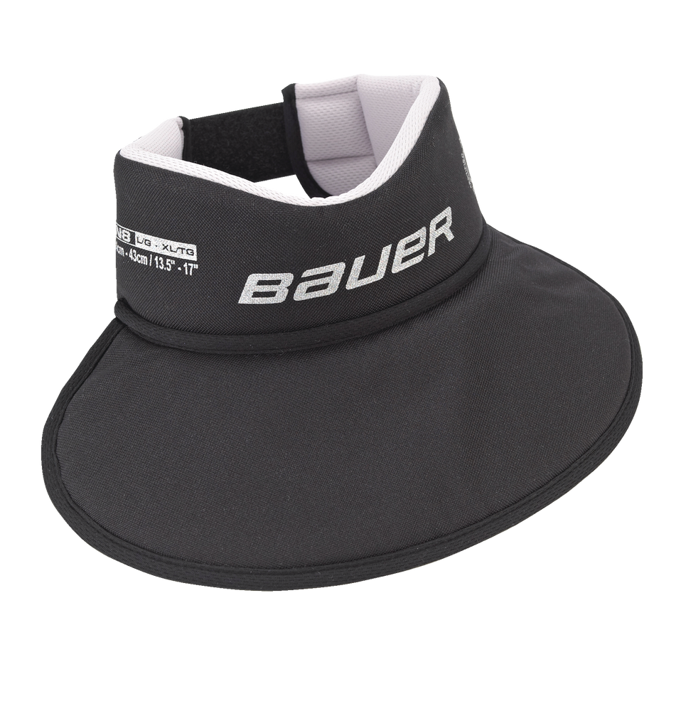 Bauer NLP8 Core Hockey Neck Guard with Bib, Black, Assorted Sizes