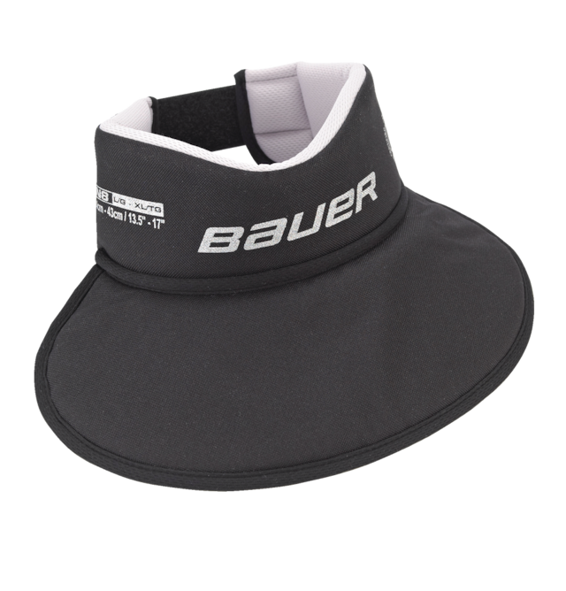 Bauer NLP8 Core Hockey Neck Guard with Bib, Black, Assorted Sizes