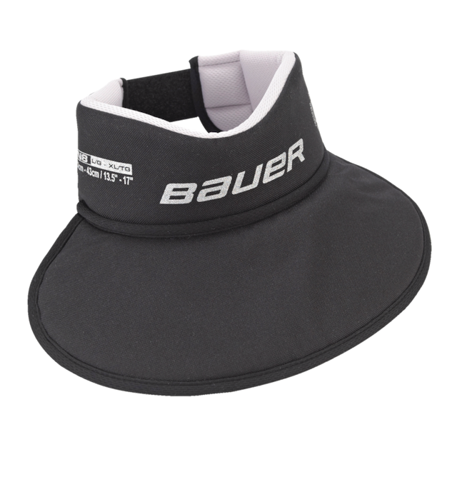 Bauer NLP8 Core Hockey Neck Guard with Bib, Black, Assorted Sizes