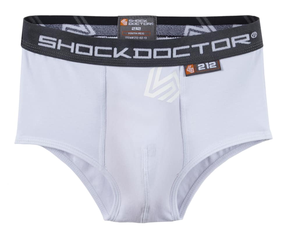 Shock Doctor Compression Shorts with Cup Pocket. Supporter Underwear (Cup  NOT included). Baseball, Hockey. Youth & Adult Medium Youth White