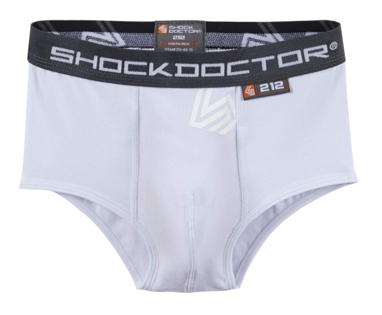 Shock Doctor Compression Shorts with Cup Pocket - Athletic Supporter -  Underwear with Pocket (Cup NOT Included) - White, Boys - Small