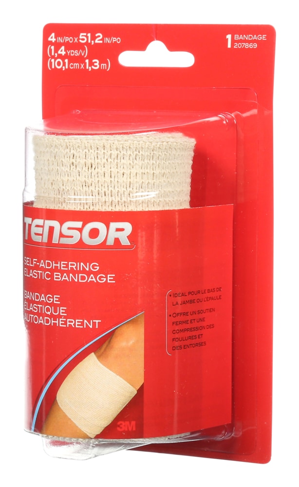 Tensor SelfAdhering Elastic Bandage Wrap, Beige, 4in Canadian Tire