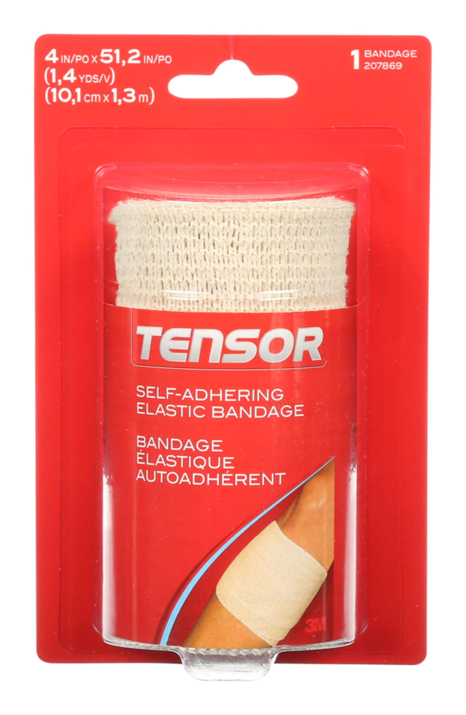 Tensor Self-Adhering Elastic Bandage Wrap, Beige, 4-in Front_Flat