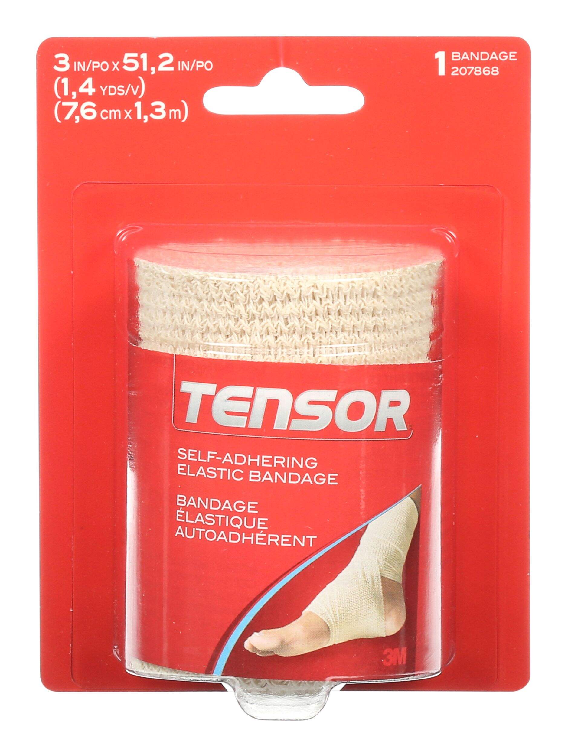 Tensor Self-Adhering Elastic Bandage Wrap, Beige, 3-in Front_Flat