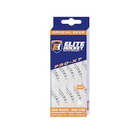 Elite Hockey Pro-X7 Skate Laces, Non-Waxed, White, Assorted Sizes Front_Angled_Left