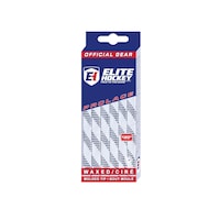 Elite Hockey Prolace Skate Laces, Waxed, White, Assorted Sizes Front_Angled_Left