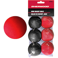 Sherwood Mini Foam Street Hockey Balls, Red & Black, 6-pk