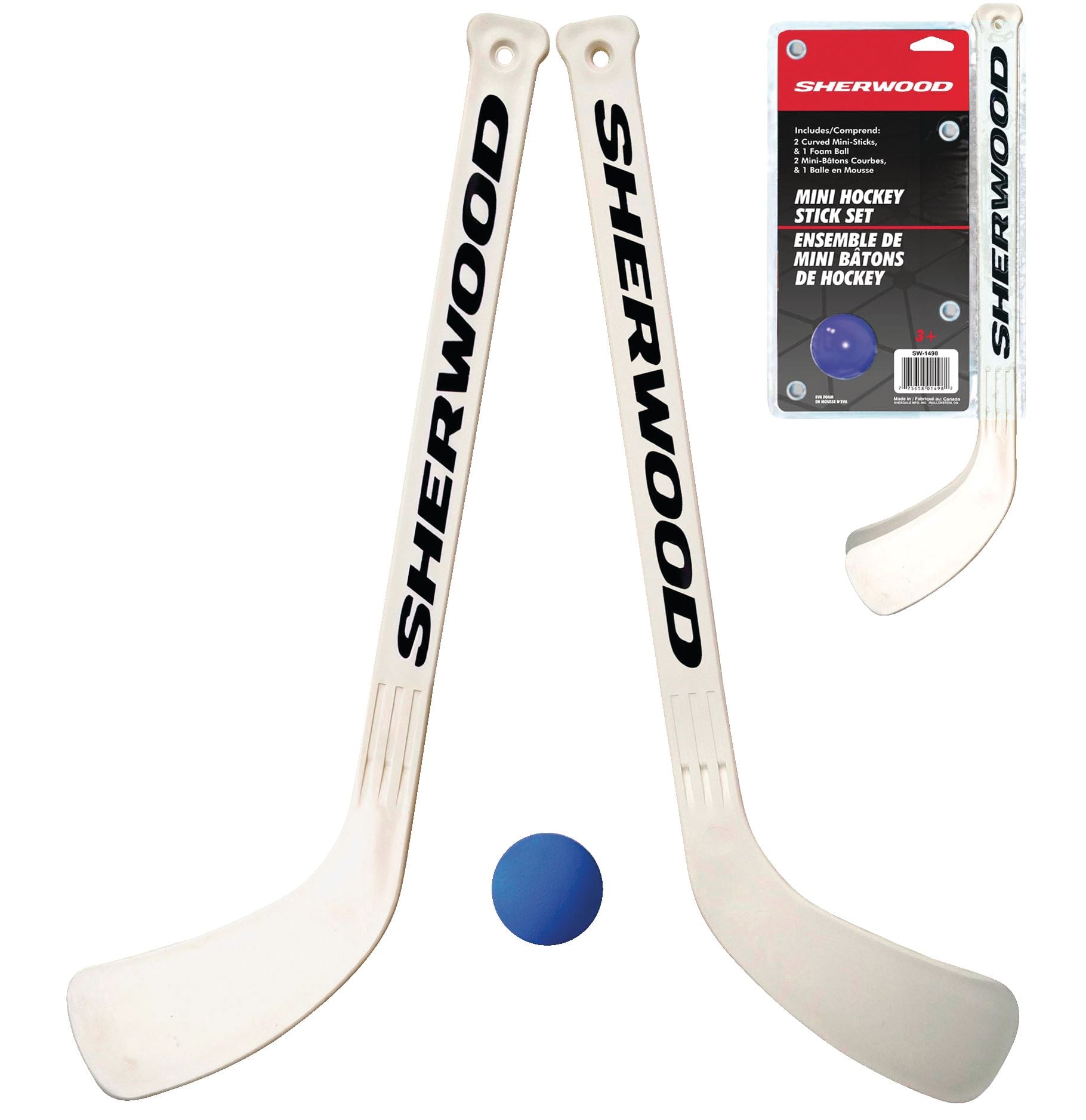 Mini bâtons de hockey incurvés Sherwood avec balle