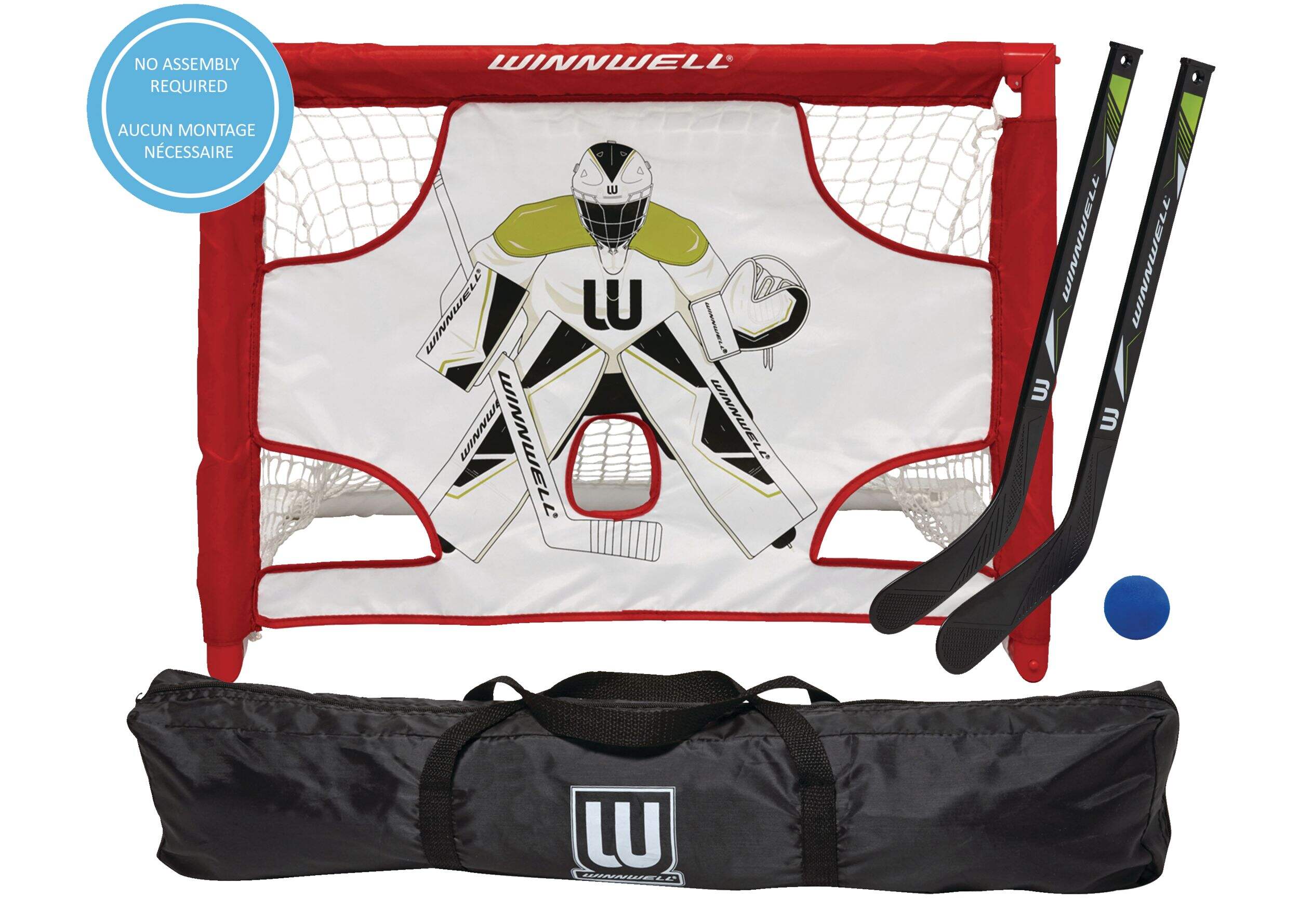 Winnwell PVC Collapsible Mini Hockey Net Set, 5pc Canadian Tire