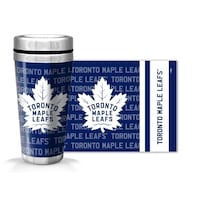 NHL Toronto Maple Leafs Full Wrap Wallpaper Travel Mug, 14-oz Front_Flat