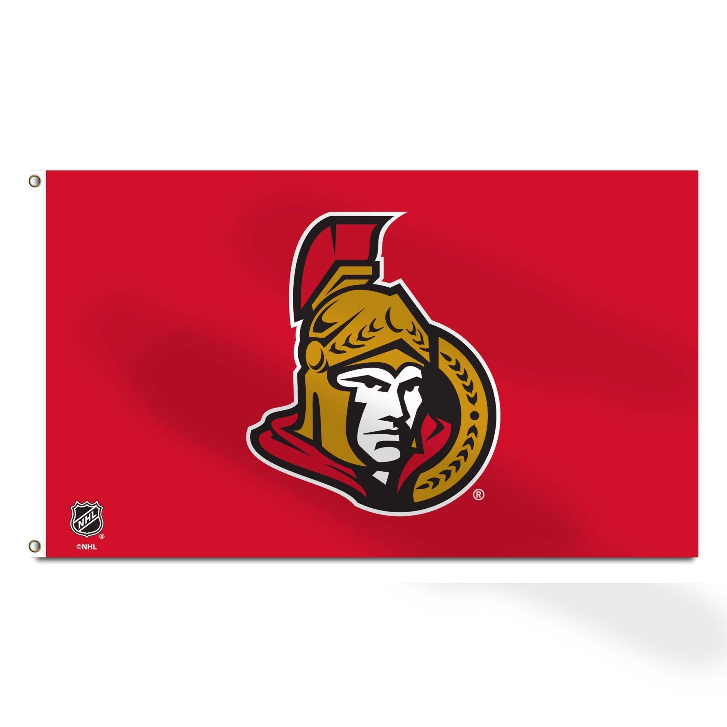 Drapeau avec logo LNH Sénateurs d'Ottawa imprimé d'un côté, 3 x 5 pi Front_Flat