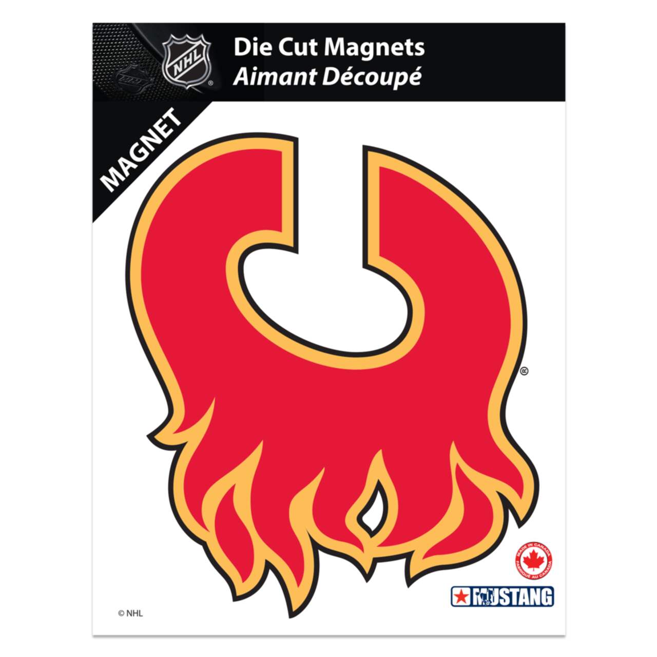 NHL Calgary Flames Hockey Team Crest Magnet, 8-in