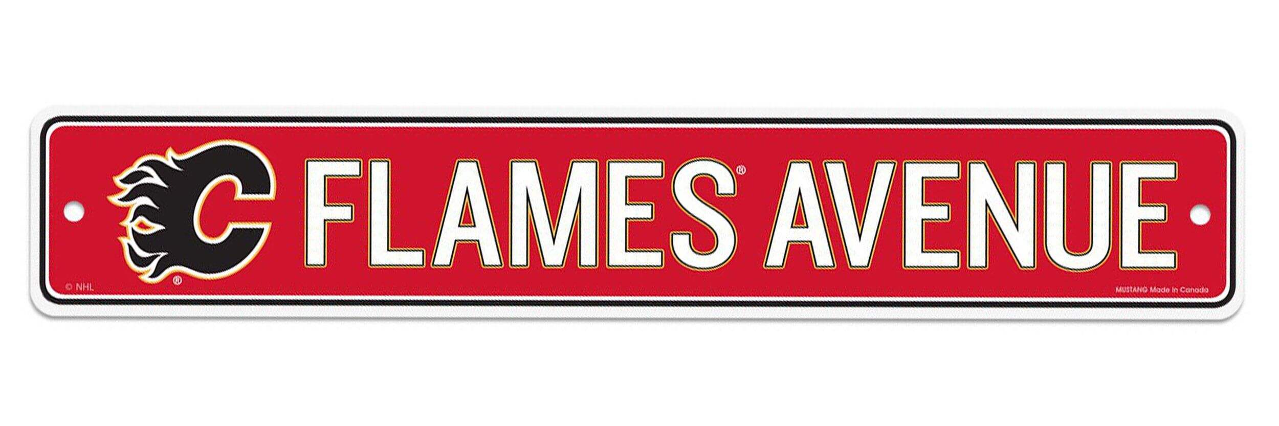 NHL Calgary Flames Street Sign, 4-in x 15-in Front_Flat
