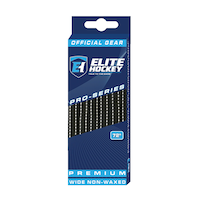 Elite Premium Black Hockey Skate Laces Front_Angled_Left