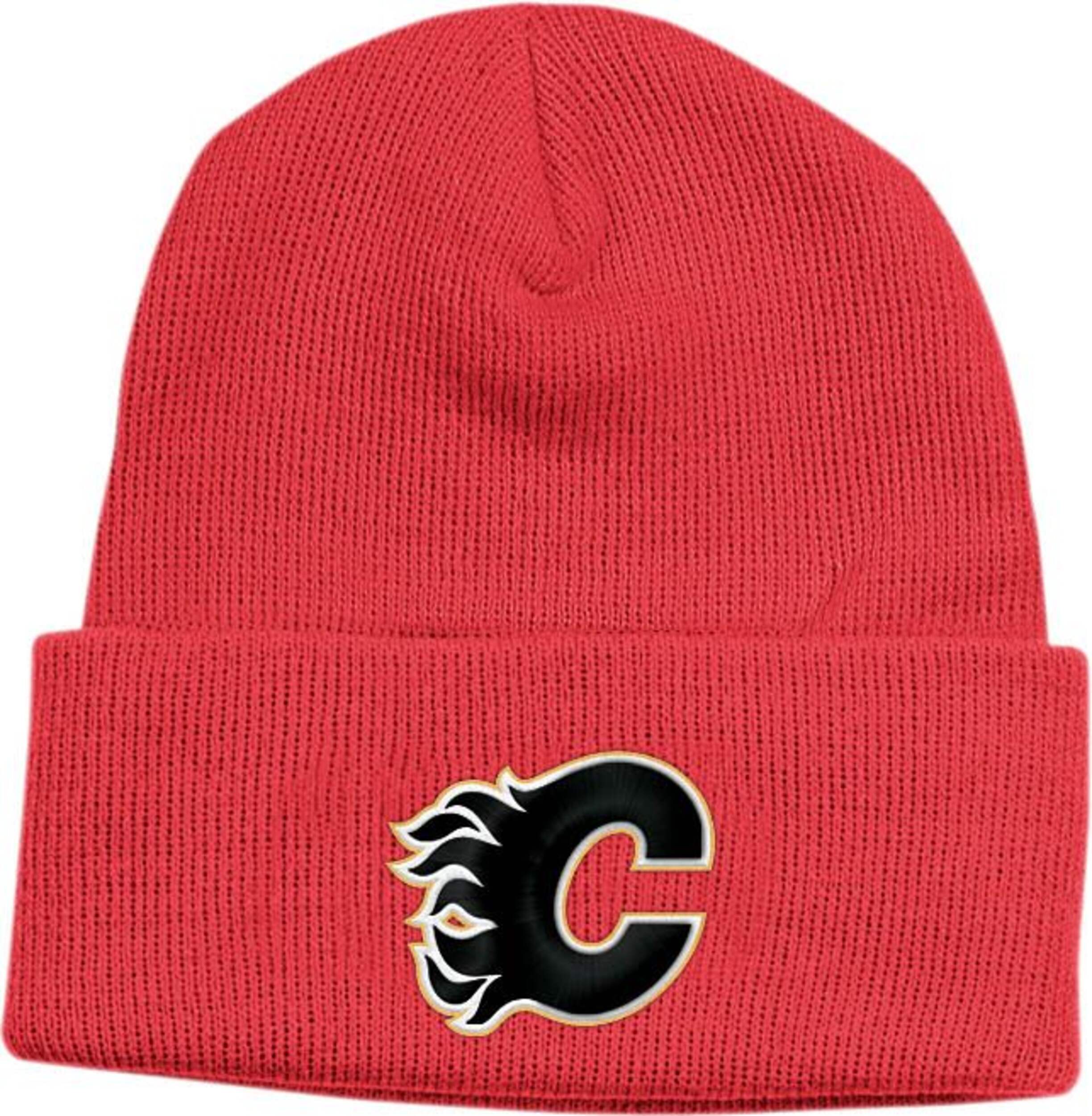 Tuque en tricot à rebord préférée des amateurs des Flames de Calgary de la LNH Front_Flat