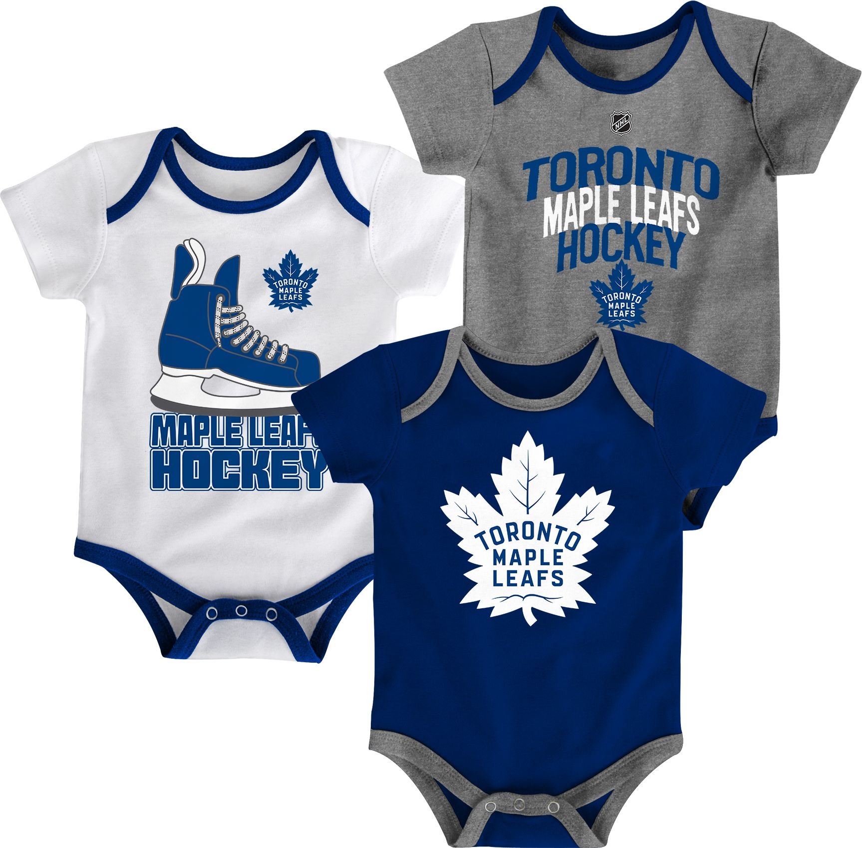 NHL Toronto Maple Leafs Infant/Baby Bodysuit Onesie, Blue/White/Grey, 3