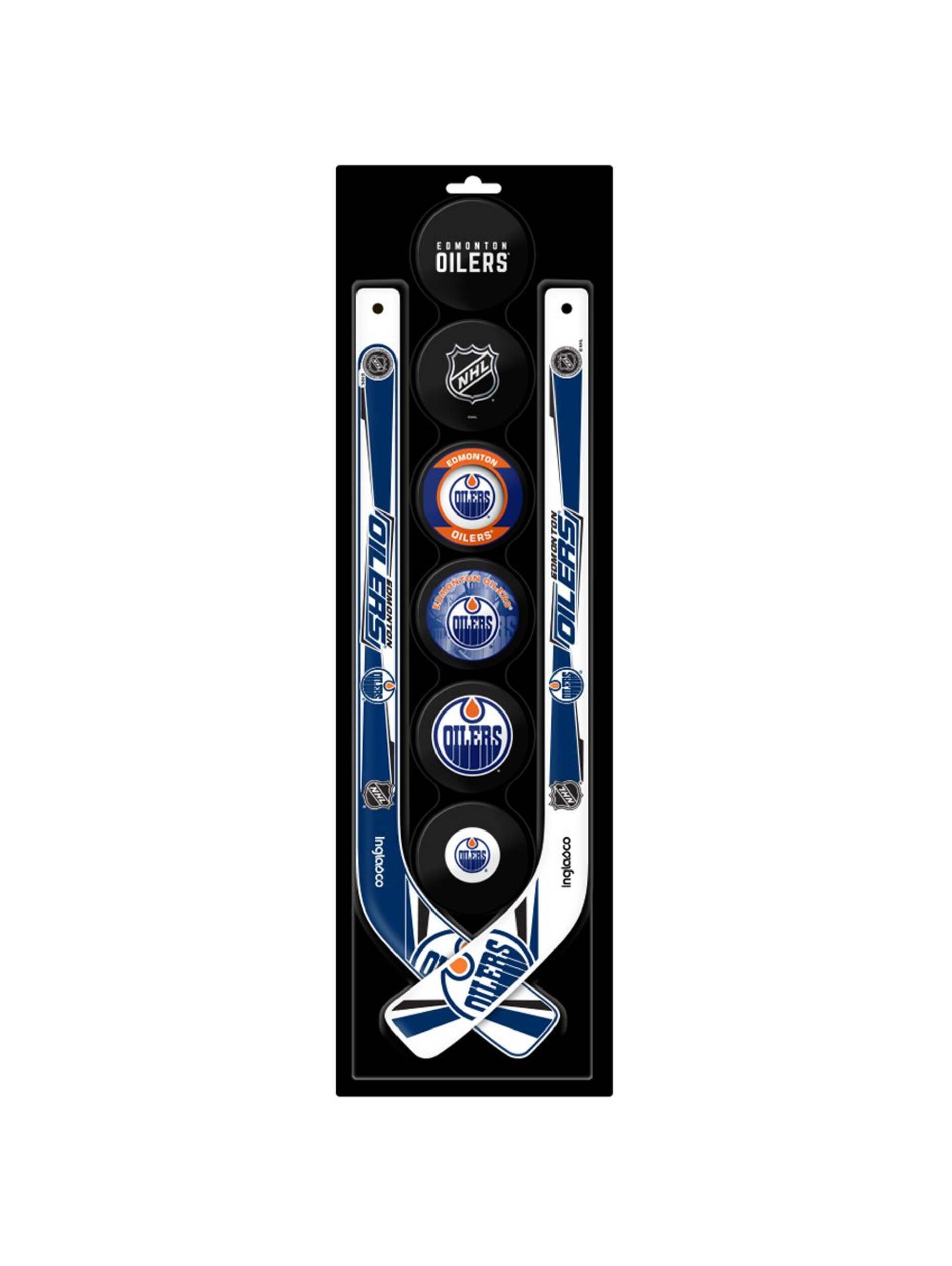 NHL Edmonton Oilers Mini Hockey Stick Set, 8-pc Front_Flat