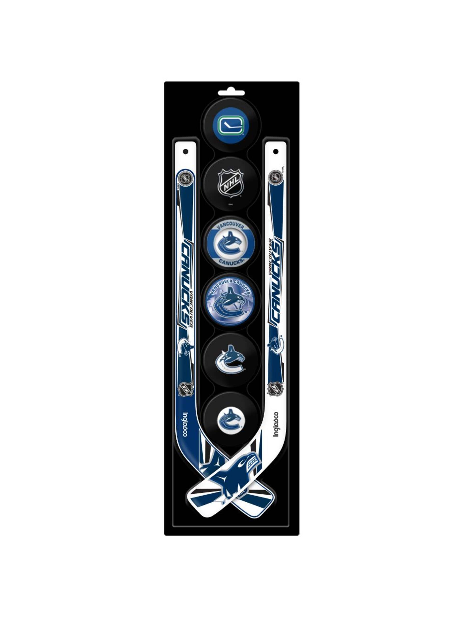 NHL Vancouver Canucks Mini Hockey Stick Set, 8-pc Front_Flat