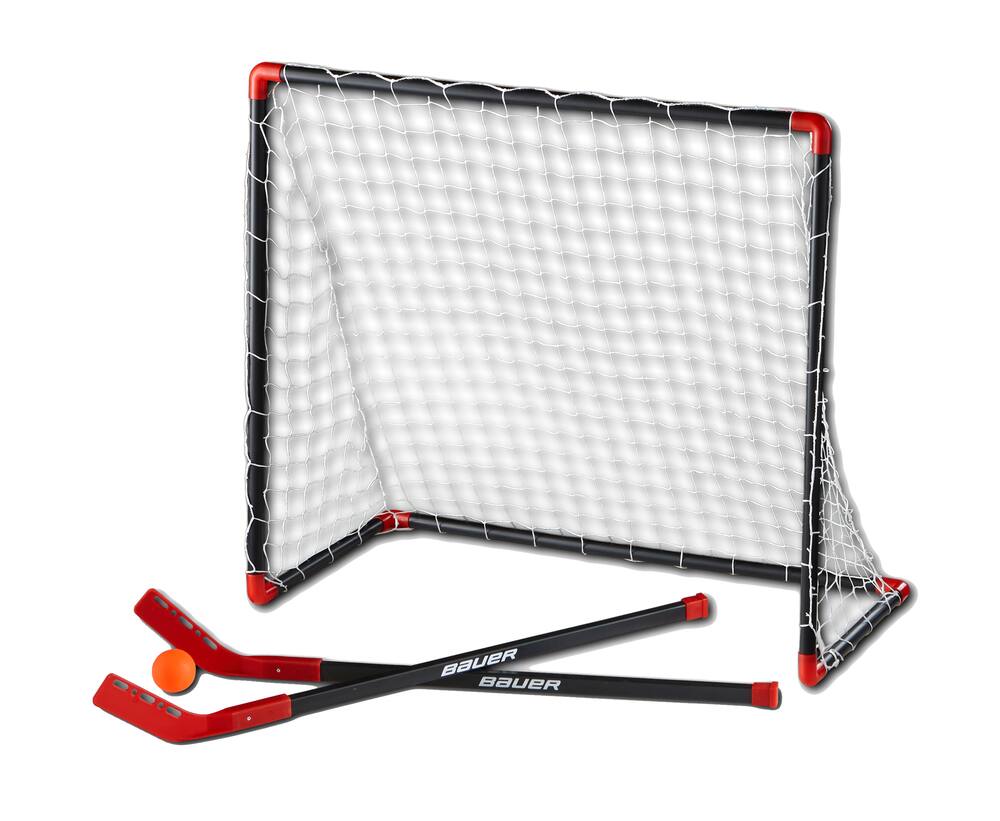 Easy Storage Outdoor Exercise 2 Sticks,1 Ball Included Street Hockey Goal Set