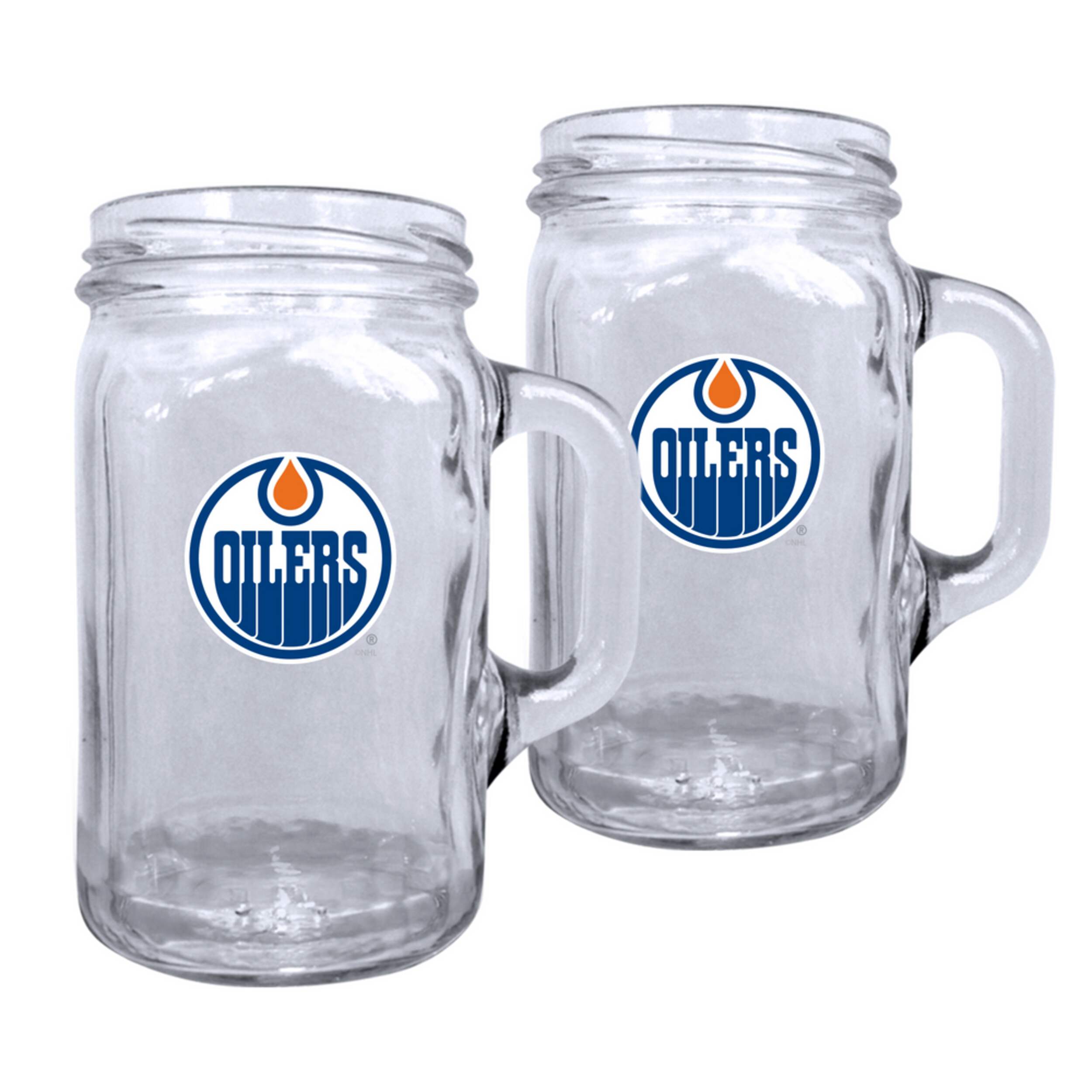 NHL Edmonton Oilers Hockey Logo Mason Mugs, 16.5-oz, 2-pk Front_Flat