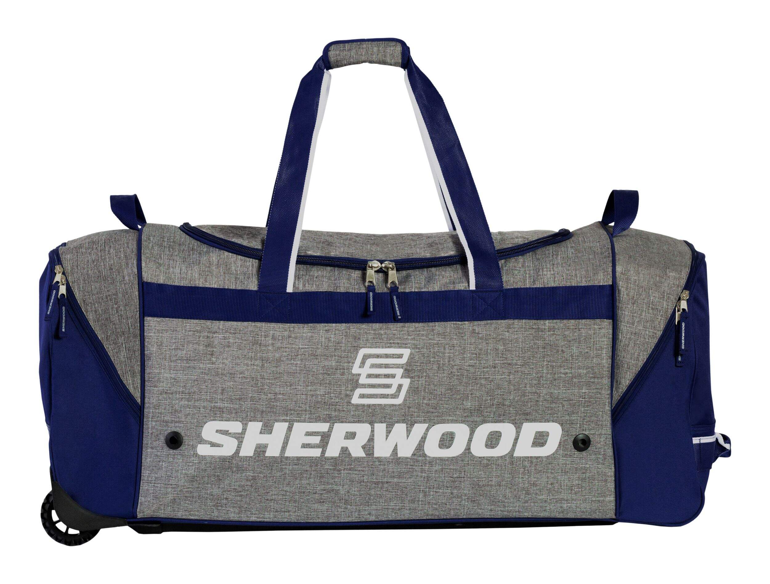 Sherwood HeavyDuty Hockey Bag, Wheeled, Senior, Grey/Blue 38in
