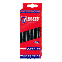 Elite Hockey Notorious Pro X Skate Laces, Waxed, Black, Assorted Sizes Front_Flat