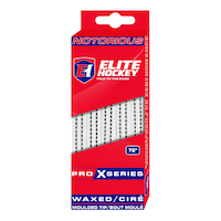 Elite Hockey Notorious Pro X Skate Laces, Waxed, White, Assorted Sizes Front_Flat
