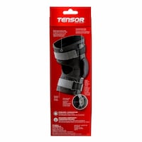 Tensor Hinged Adjustable Knee Support, Black Front_Flat