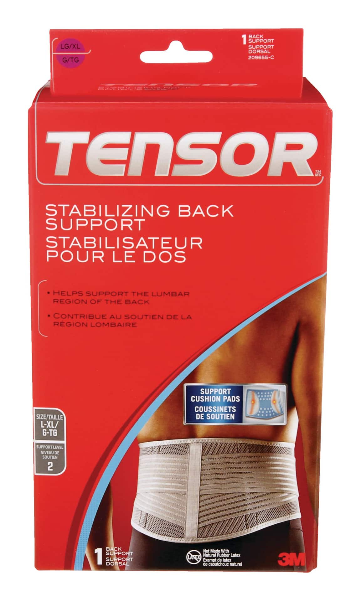 Tensor Adjustable Back Brace - One Size