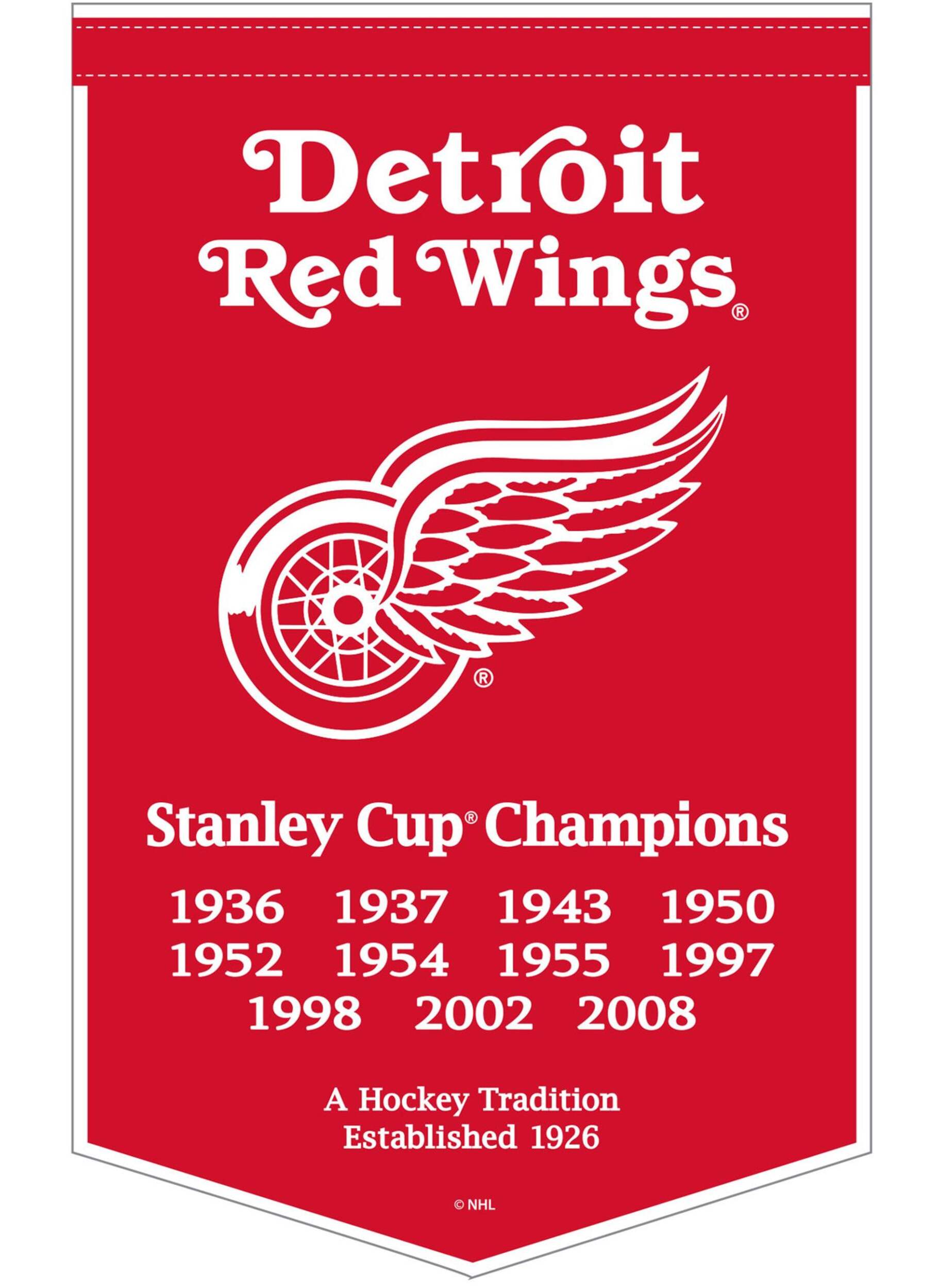 NHL Detroit Red Wings Dynasty Banner Front_Flat