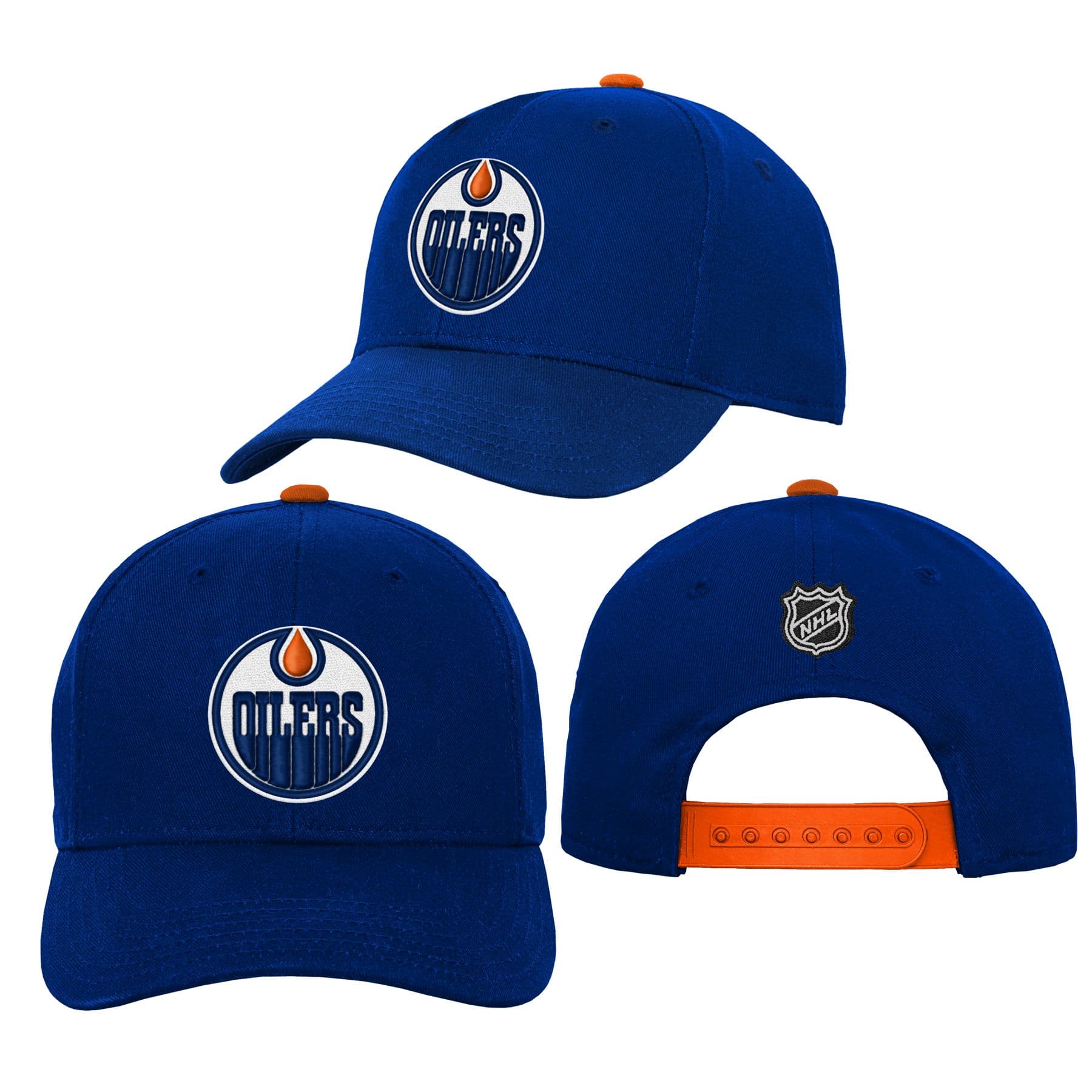 NHL Edmonton Oilers Precurved Snap Adjustable Cap, Youth