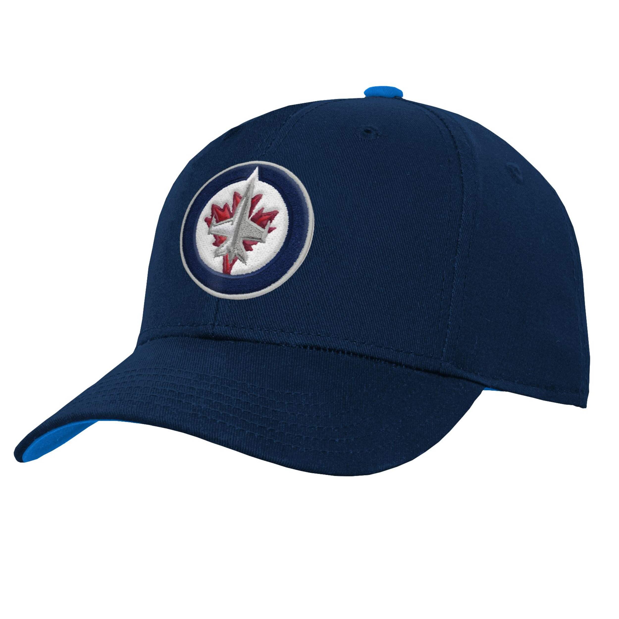 NHL Winnipeg Jets Precurved Snap Adjustable Cap, Youth Front_Three_Fourths_Angled_Left