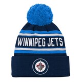 Tuque tricot jacquard à revers de la LNH, Jets de Winnipeg, pompon, jeune Front_Flat