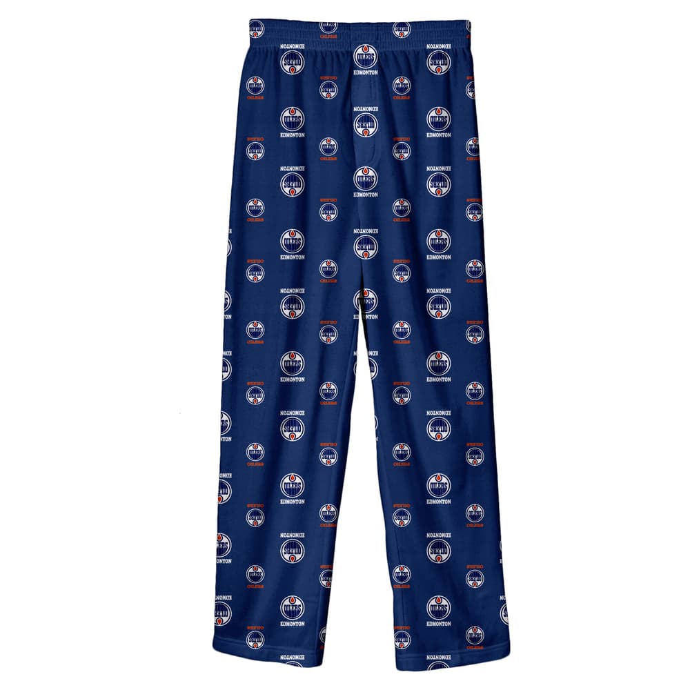 NHL Edmonton Oilers Hockey Team Logo Allover Print Pyjama Pants, Youth ...