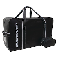 Sherwood Team Tarp Hockey Bag with Accessories/Toiletry Bag, Carry, Senior, Black, 32-in Front_Angled_Right