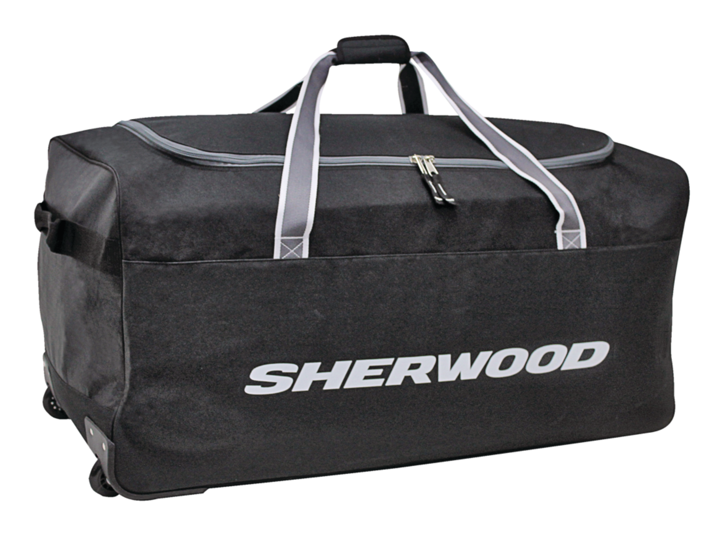 Sherwood Hockey Bag, Wheeled, Senior, Black, 38-in Front_Angled_Right