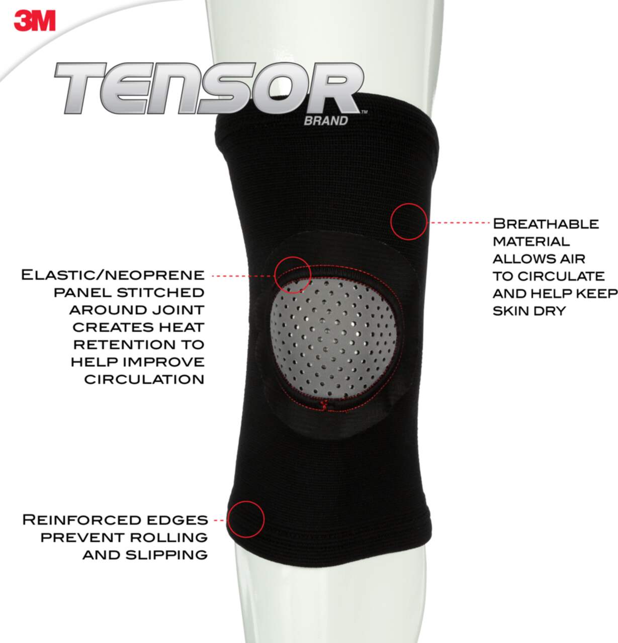 Tensor Self-Adhering Elastic Bandage Wrap, Beige, 3-in