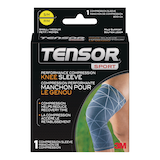Manchon de compression pour le genou Tensor Sport, bleu marine, choux de tailles Front_Elevated