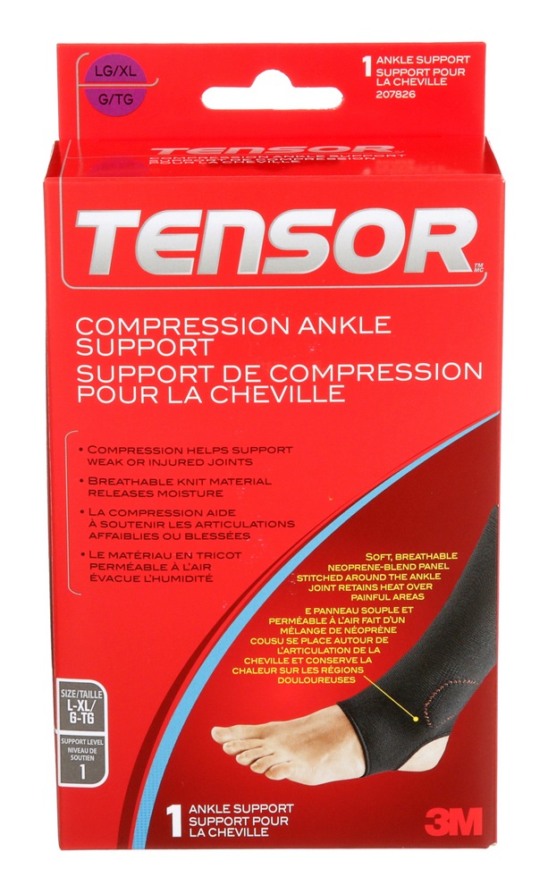 Tensor™ ElastoPreene® Compression Ankle Support Brace, Black, Assorted
