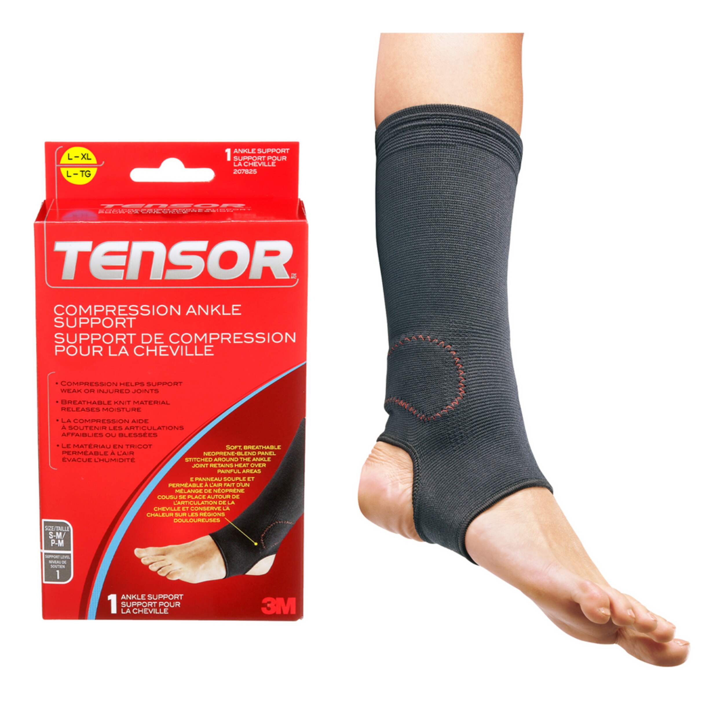 Tensor™ ElastoPreene® Compression Ankle Support Brace, Black, Assorted