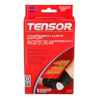 Tensor™ Elasto-Preene® Compression Elbow Support Sleeve, Black, Assorted Sizes Front_Flat