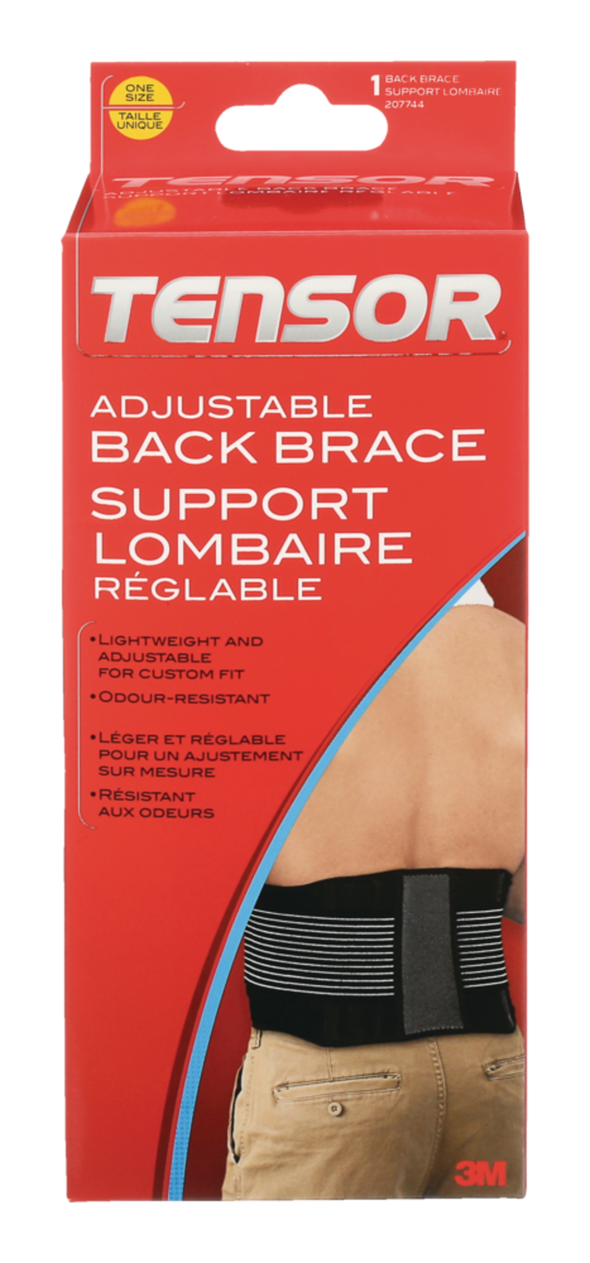 Tensor™ Adjustable Back Support Belt, Black, One Size Front_Flat