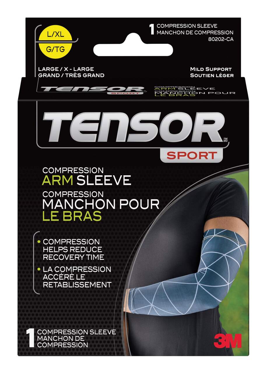 Tensor™ Sport Compression Arm Sleeve Support, Blue, Assorted Sizes